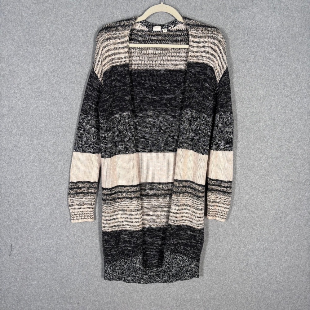GAP Cardigan Duster Sweater XS Charcoal Cream Mall Core‎ 2YK Lounge Comfy Cozy